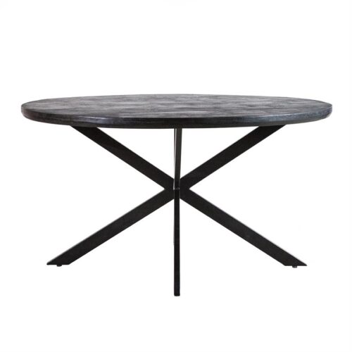 Eettafel rond met kruispoot 150 cm zwart - Afbeelding 2