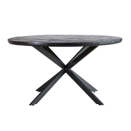 Eettafel rond met kruispoot 150 cm zwart