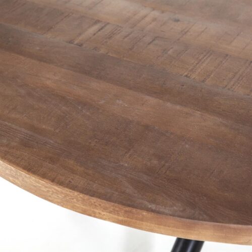 Ronde Eettafel Oscar mangohout met kruispoot Naturel 130cm - Afbeelding 4