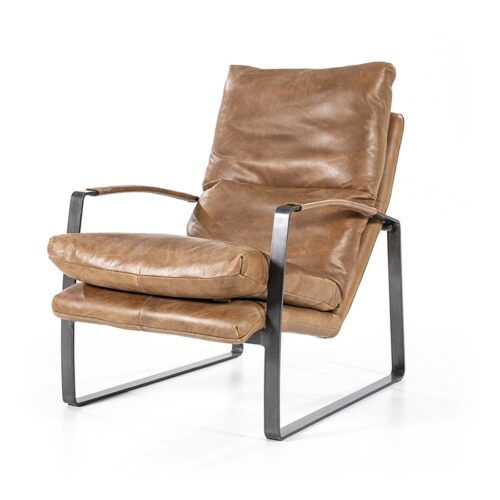 Fauteuil Lex - Cognac vintage leer