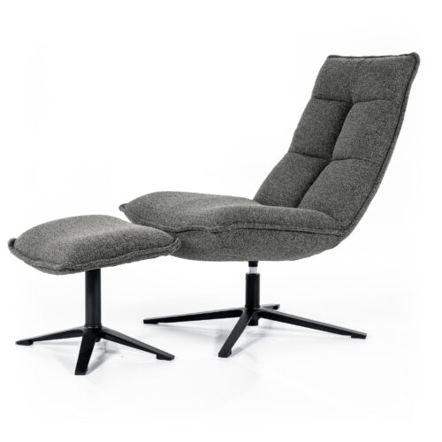 Fauteuil Marcus met voetenbank Antraciet - Afbeelding 3