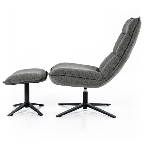 Fauteuil Marcus met voetenbank Antraciet - Afbeelding 4