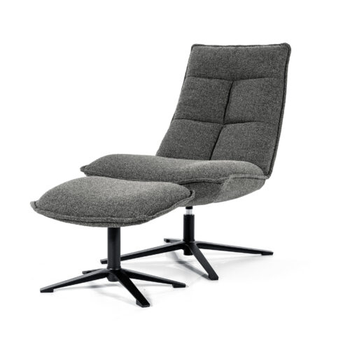 Fauteuil Marcus met voetenbank Antraciet - Afbeelding 2