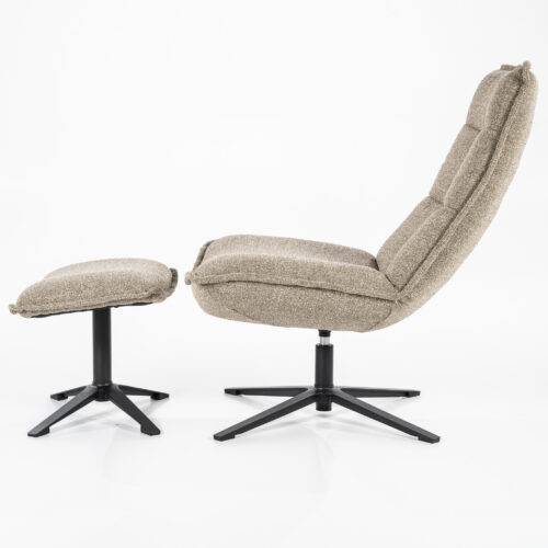 Fauteuil Marcus met voetenbank Beige - Afbeelding 4