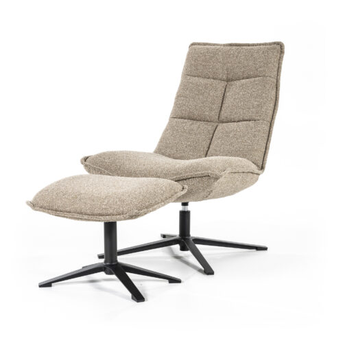 Fauteuil Marcus met voetenbank Beige - Afbeelding 2