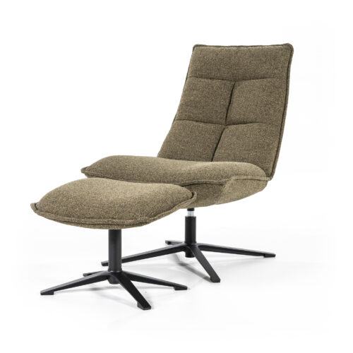 Fauteuil Marcus met voetenbank - Groen