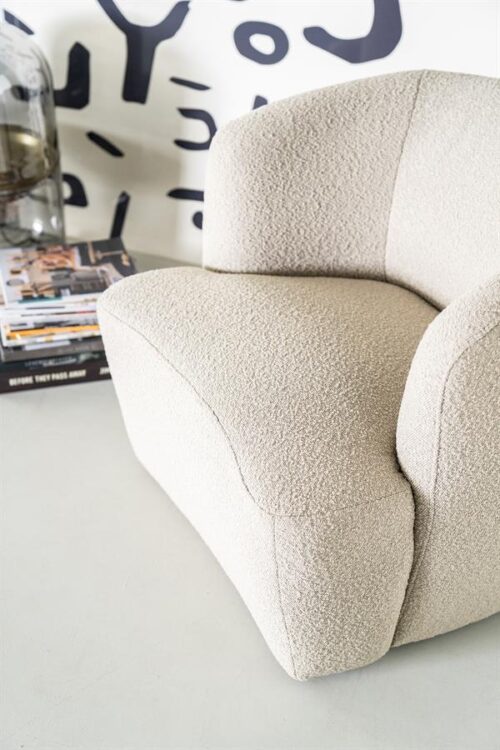 Fauteuil Charlotte Bouclé Taupe - Afbeelding 4