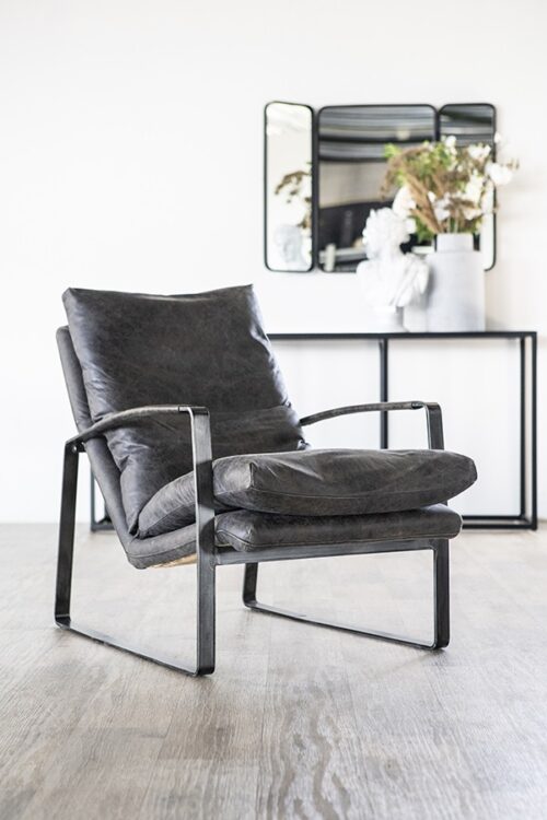 Fauteuil Lex - Antraciet vintage leer - Afbeelding 6