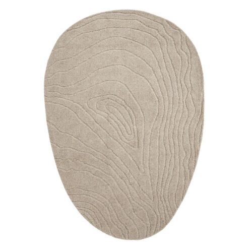 Vloerkleed Pebble beige wol 190 x 290 cm