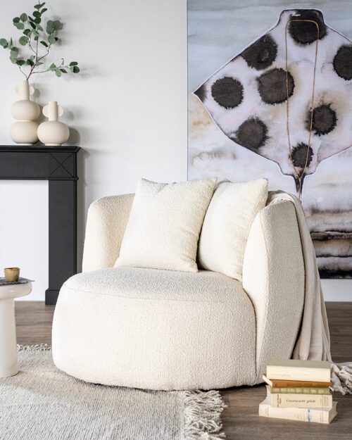 Fauteuil Louis Bouclé - Beige