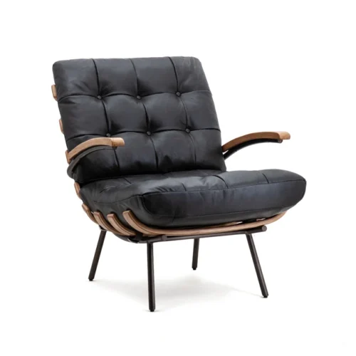 Fauteuil Bastiaan - Zwart java leder - Afbeelding 3