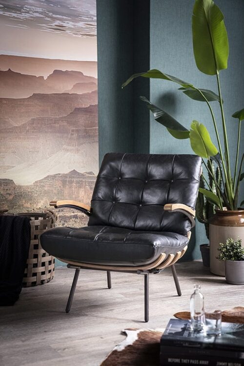 Fauteuil Bastiaan - Zwart java leder - Afbeelding 12