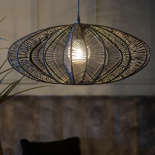 Hanglamp Nimbus Metaal en touw - Zwart