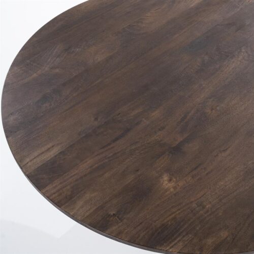 Ronde Eettafel Aron Mangohout Bruin - 130cm - Afbeelding 3