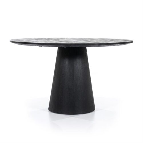 Ronde Eettafel Aron Mangohout Zwart - 130cm - Afbeelding 2