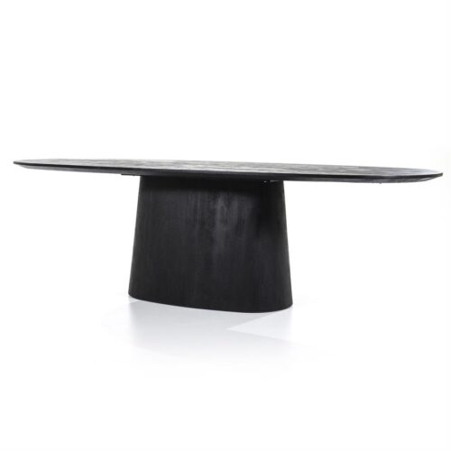 Ovale Eettafel Aron Mangohout Zwart - 200cm