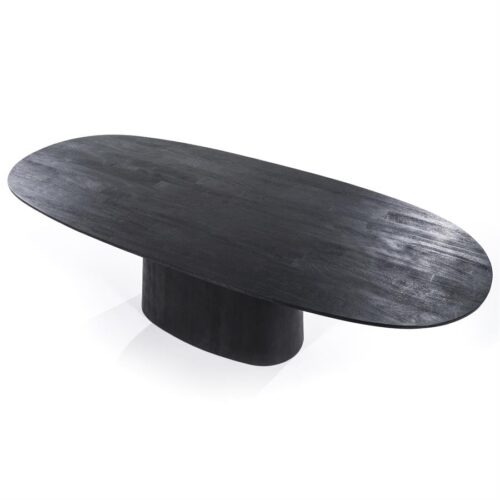 Ovale Eettafel Aron Mangohout Zwart - 300cm - Afbeelding 3