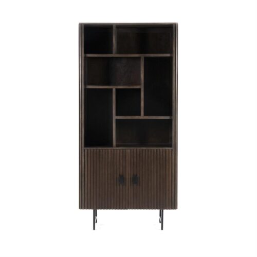 Boekenkast Remi Mangohout en Metaal 200 x 96 cm - Bruin - Afbeelding 4