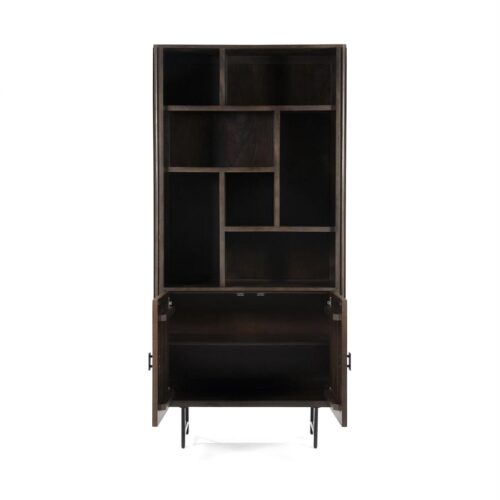 Boekenkast Remi Mangohout en Metaal 200 x 96 cm - Bruin - Afbeelding 5