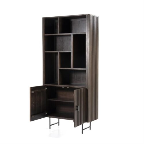 Boekenkast Remi Mangohout en Metaal 200 x 96 cm - Bruin - Afbeelding 3