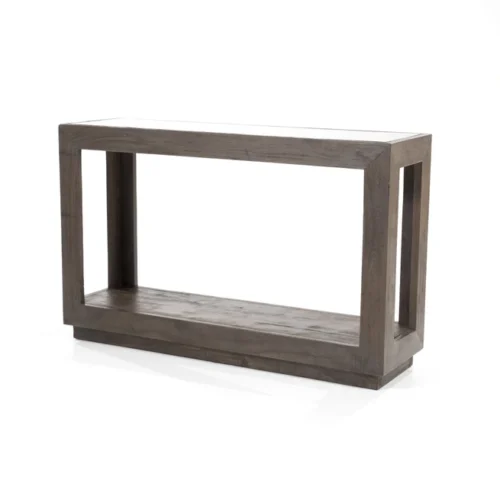 Sidetable Liam Mangohout en Glas - Bruin 120 cm - Afbeelding 3