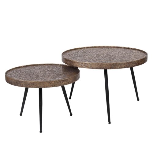 Ronde Salontafel Metallic set van 2 stuks Brons Antiek - Afbeelding 4