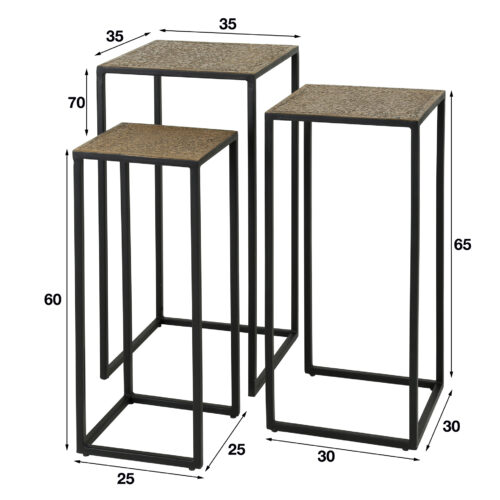 Bloemenzuil Metallic set van 3 stuks Antiek Brons - Afbeelding 4