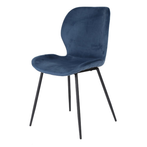 Stoel Shell Velvet ronde buis - Blauw - Afbeelding 2