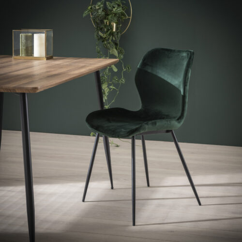 Stoel Shell Velvet ronde buis - Groen