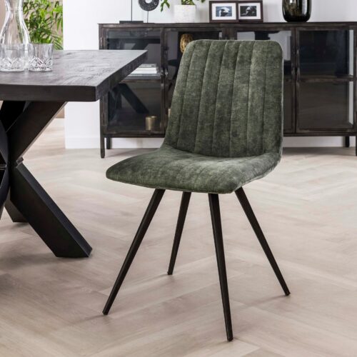 Stoel Straight Stitch Velvet - Groen (showroom model)