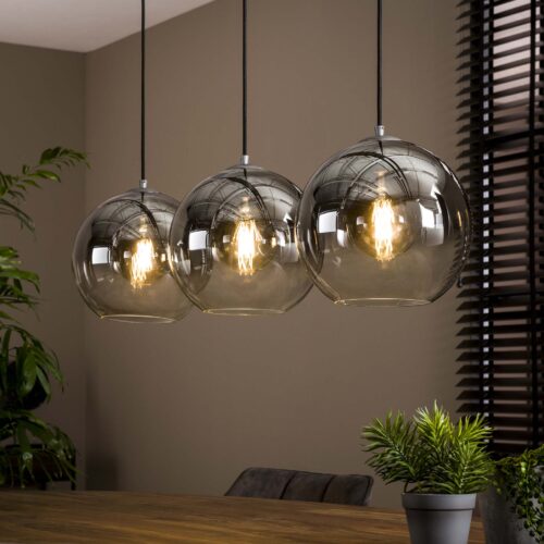 Hanglamp Bubble Shaded met 3 smoked glas bollen