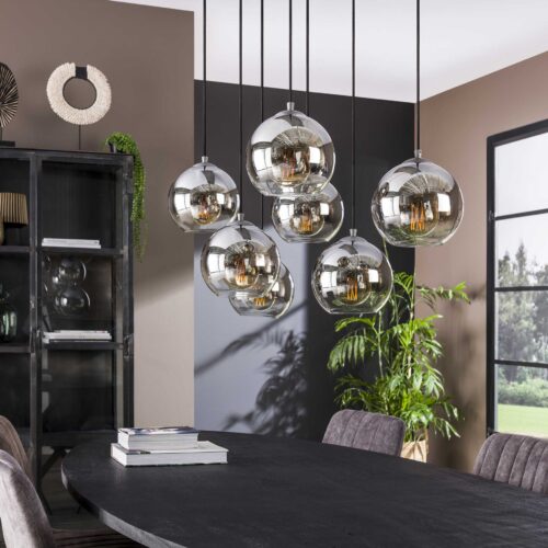 Hanglamp Bubble Shaded met 7 smoke-glas bollen - Afbeelding 2