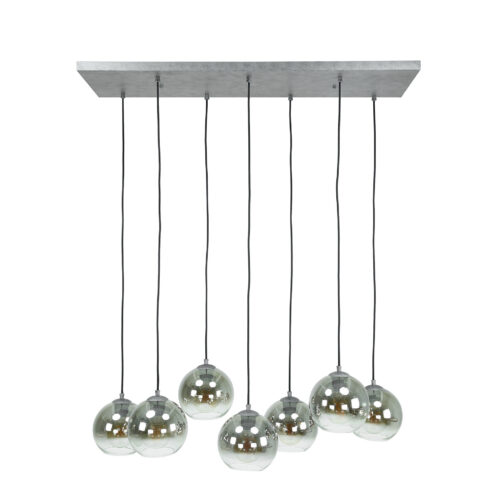 Hanglamp Bubble Shaded met 7 smoke-glas bollen - Afbeelding 3