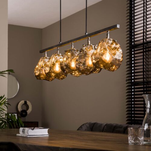 Hanglamp Rock met 5 lampen Chromed Glass