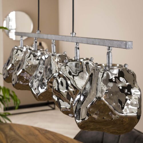 Hanglamp Rock met 5 lampen Chromed Glass - Afbeelding 4