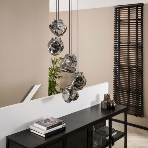 Hanglamp Rock Getrapt met 5 lampen Chromed Glass - Afbeelding 2