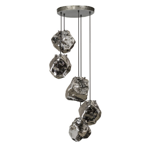 Hanglamp Rock Getrapt met 5 lampen Chromed Glass - Afbeelding 6