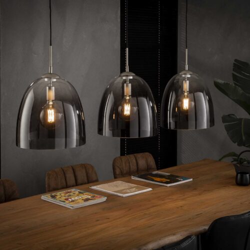 Hanglamp Shaded met 3 ovale kappen - Glas