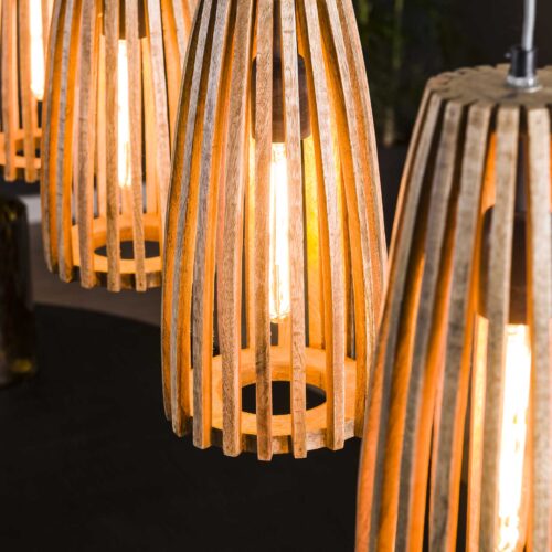 Hanglamp Launch 4 lampen Mangohout - Afbeelding 3