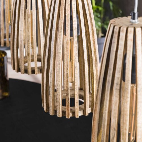 Hanglamp Launch 4 lampen Mangohout - Afbeelding 4