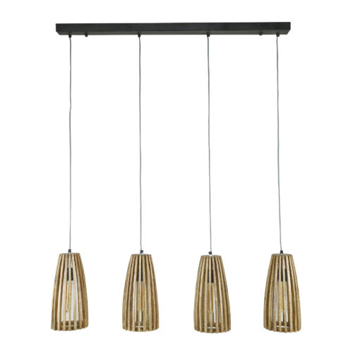 Hanglamp Launch 4 lampen Mangohout - Afbeelding 5