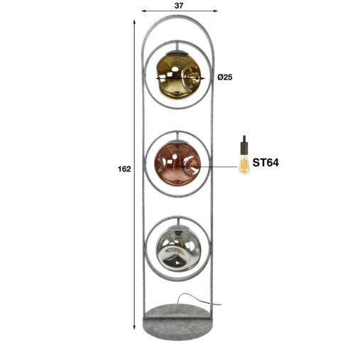 Vloerlamp Stellar - 3 lampen - Afbeelding 5