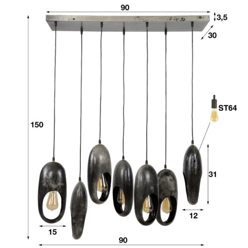 Hanglamp Open Oog - 7 lampen - Afbeelding 5