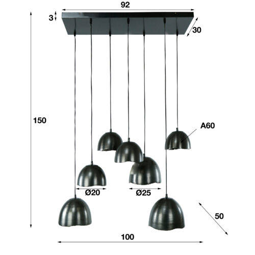 Hanglamp Mirror - 7 lampen - Afbeelding 12