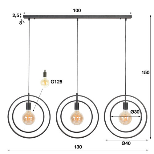 Hanglamp Turn Around - 3 lampen - Afbeelding 6