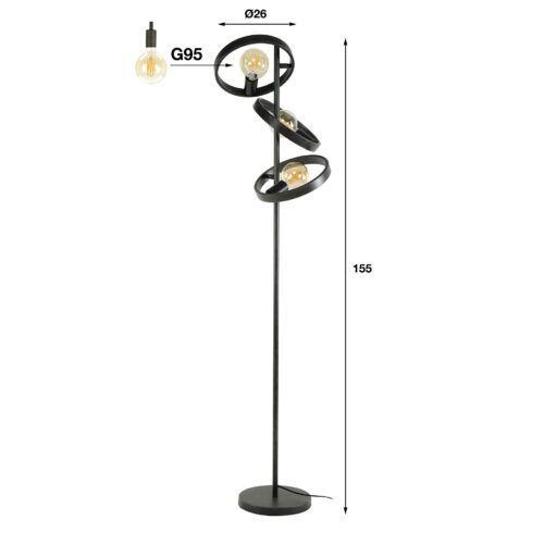 Vloerlamp Hover - 3 lampen - Afbeelding 7