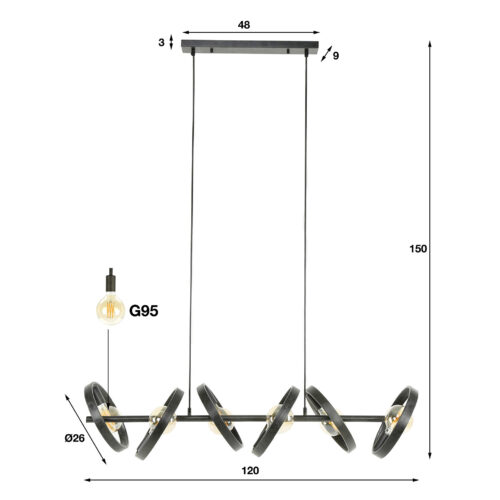 Hanglamp Hover - 6 lampen - Afbeelding 5