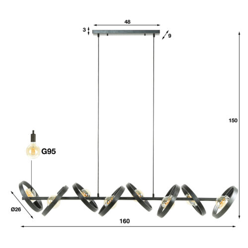 Hanglamp Hover - 8 lampen - Afbeelding 7