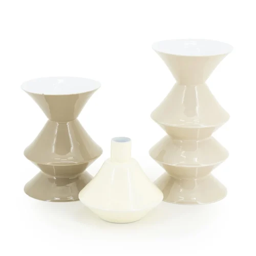 Kaarsenhouder Yack set van 3 stuks - Beige - Afbeelding 2