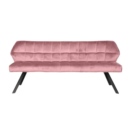 Eetkamerbank Velvet Raster Roze - 180 cm - Afbeelding 2